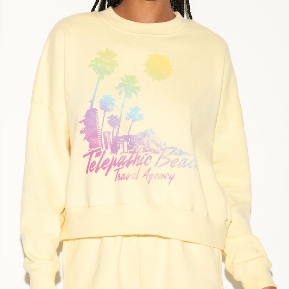 SPIRITUAL GANGSTER Telepathic Palisades Crew Sweatshirt - size SMALL